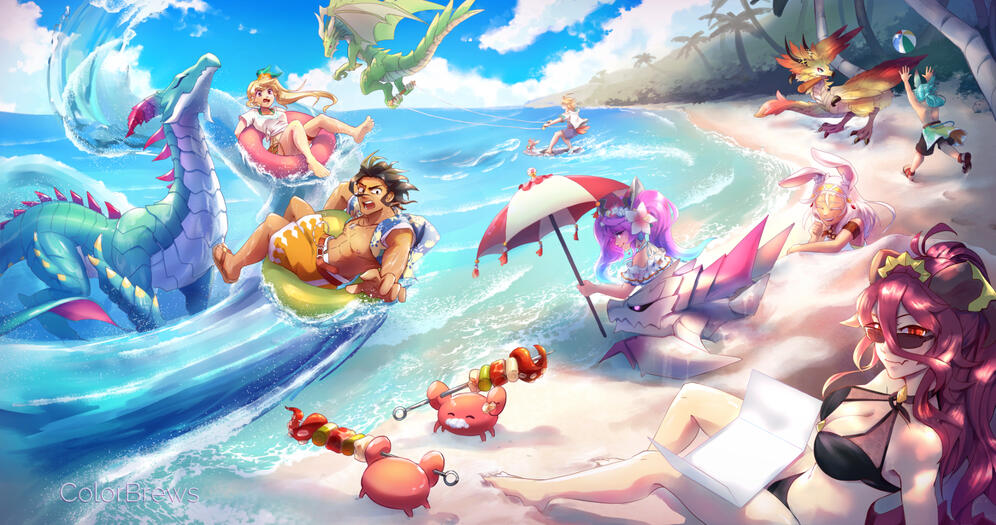 Dragalia Lost Crew at Beach (SonicMega))